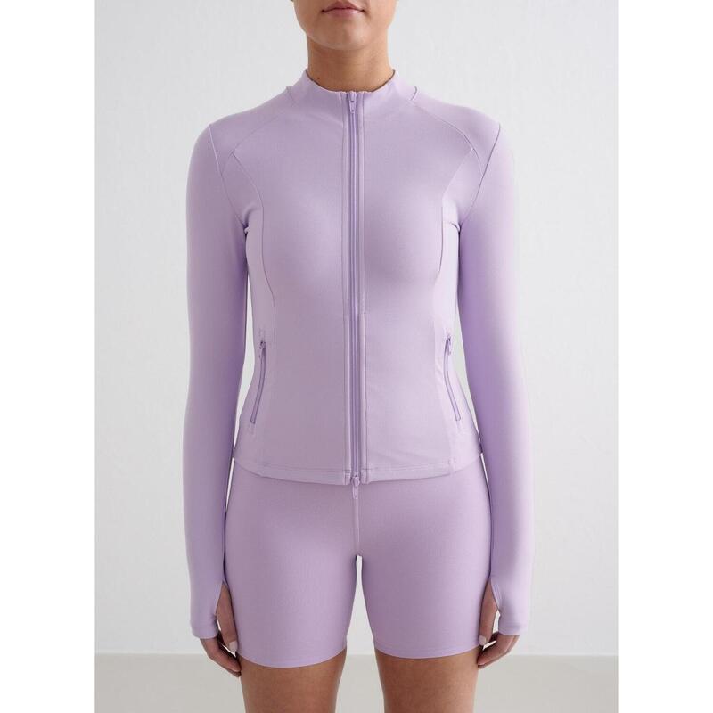 Femme Veste de Course avec Fermeture Éclair Lilas