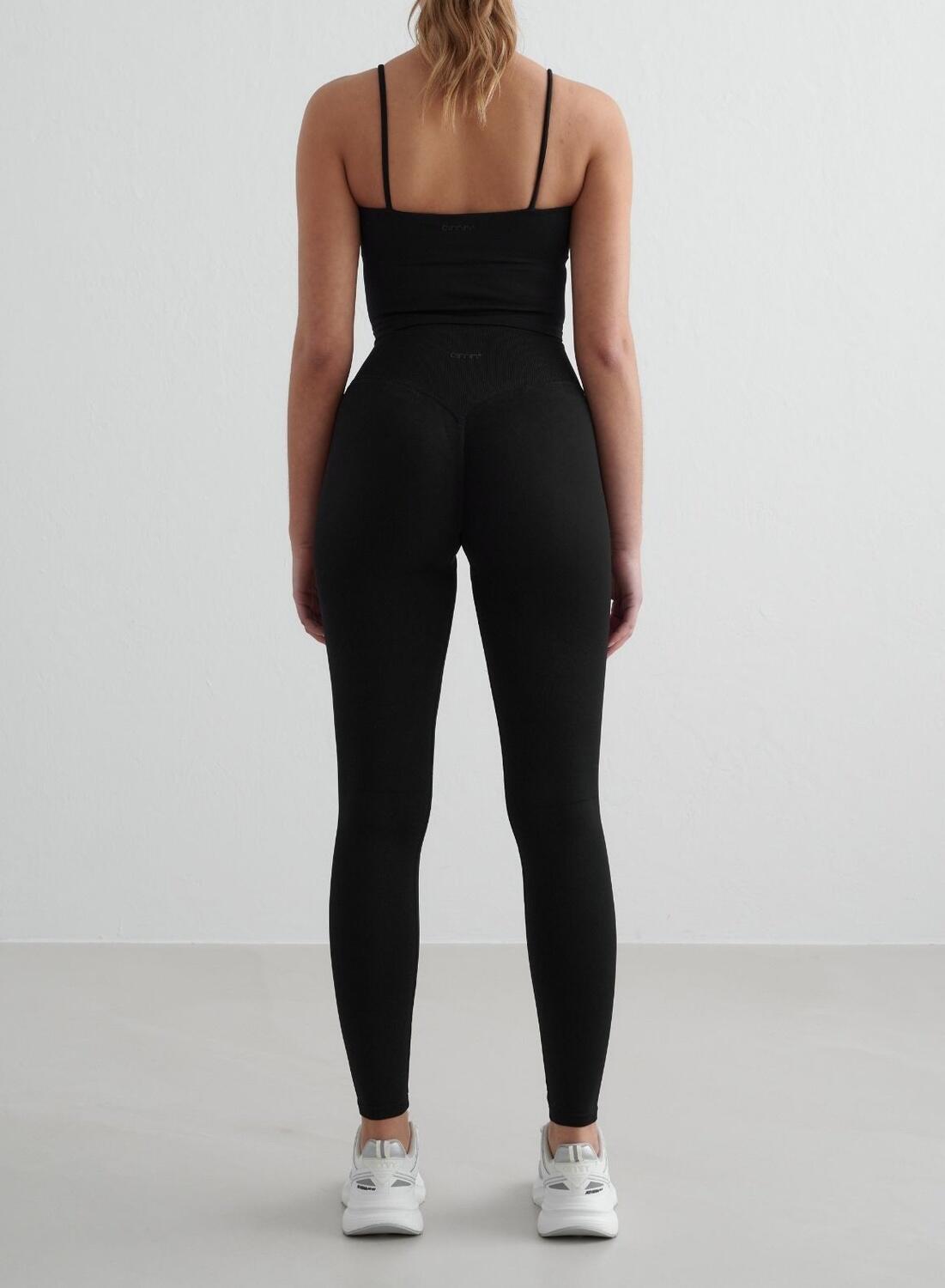 Femme Débardeur à Bretelles Sans Couture Noir 4/6