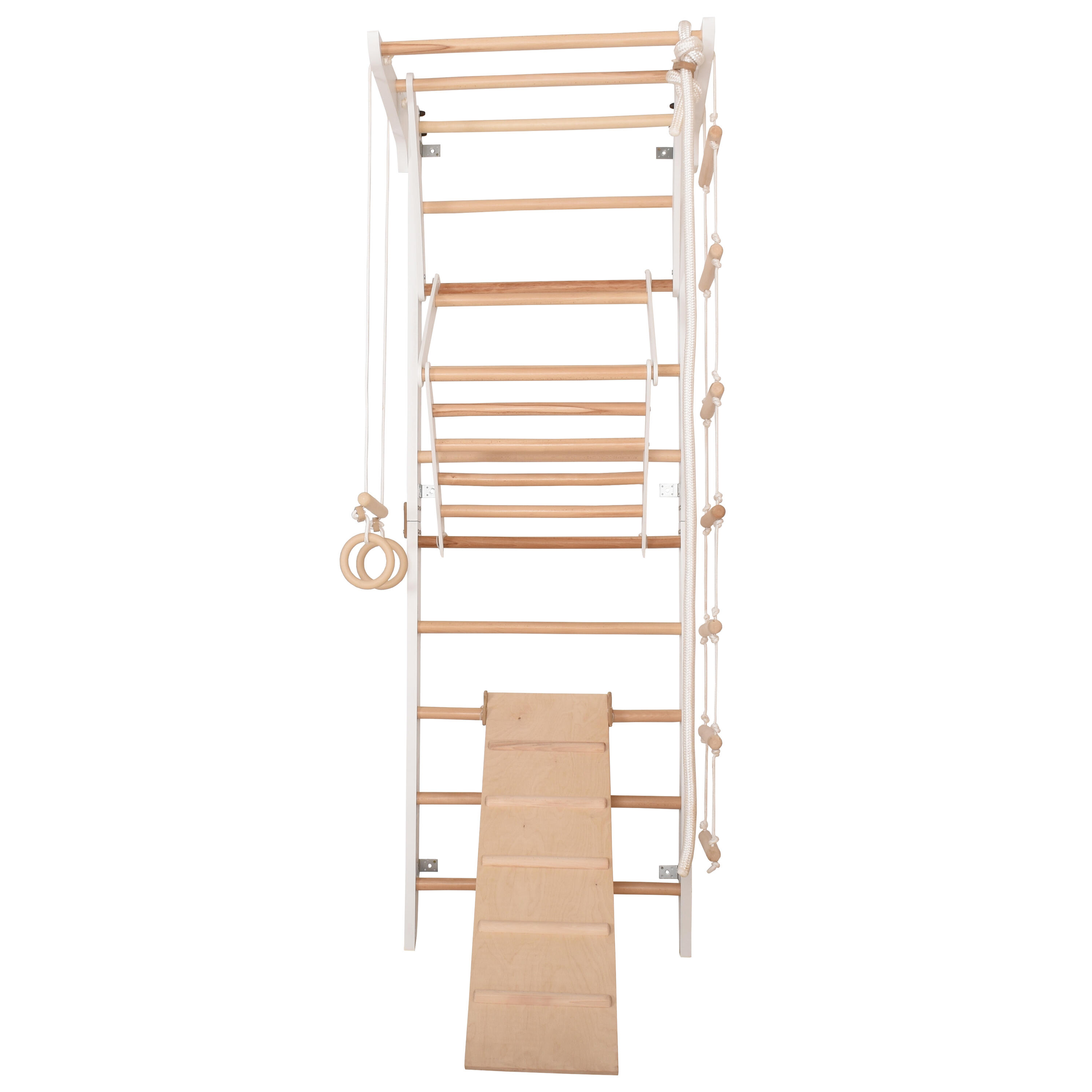 RINAGYM Kinder 3 wit – houten gymnastiekrek met klimplank 4/6