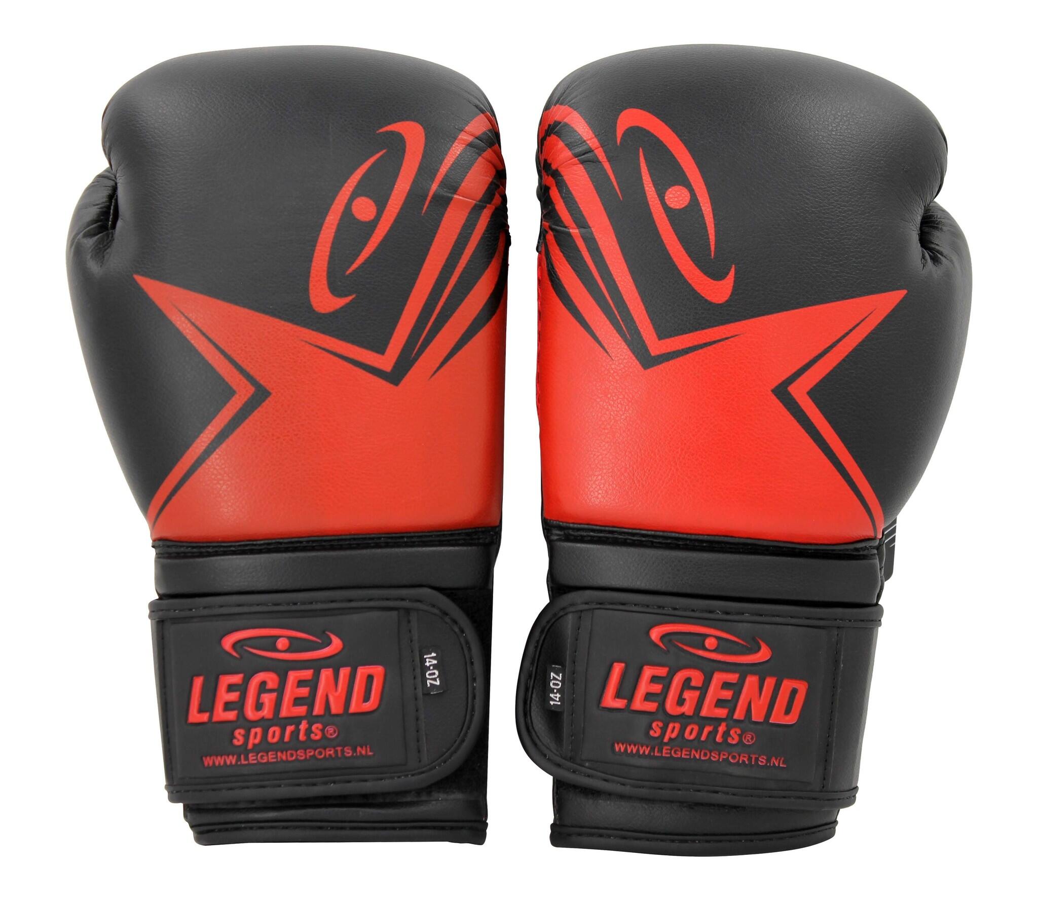 LEGEND SPORTS EcoFIT Bokshandschoenen Heren/Dames Zwart-Rood PU - Verschillende maten -