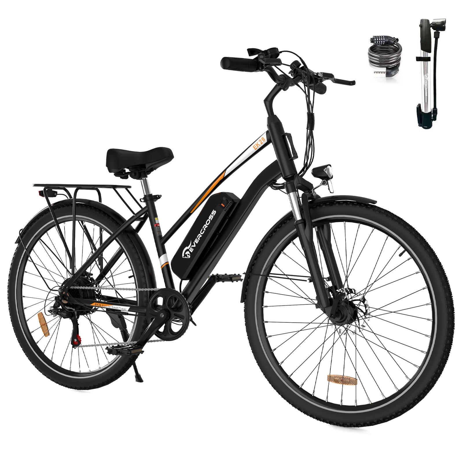 EVERCROSS Bicicletta Elettrica per Adulti Pneumatici da 28" EVERCROSS - EK28 Nero