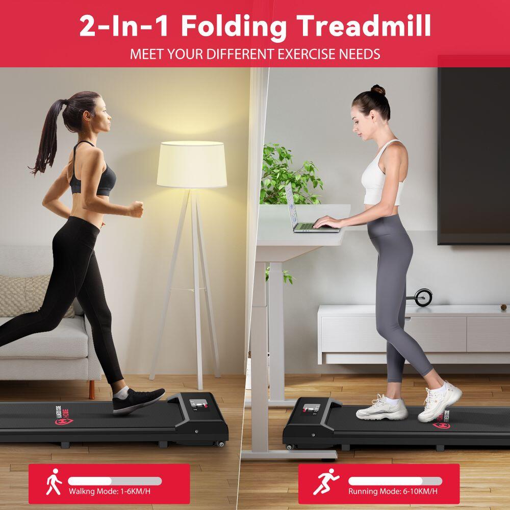 Compact Under-Desk Treadmill,10KPH, 2.5HP Motor, LED Display 3/7