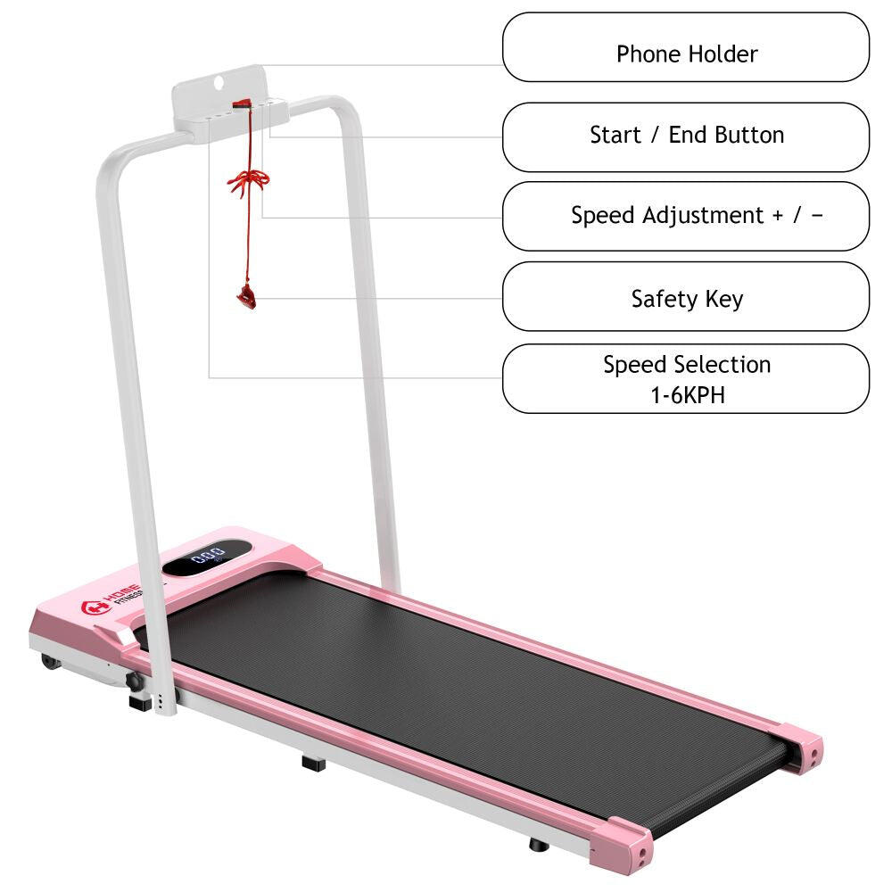 2-in-1 Folding Treadmill with LED Display, 1–6KM/H Speed Range 4/7