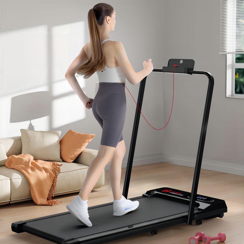 2-in-1 Folding Treadmill with LED Display, 1–6KM/H Speed Range 6/7