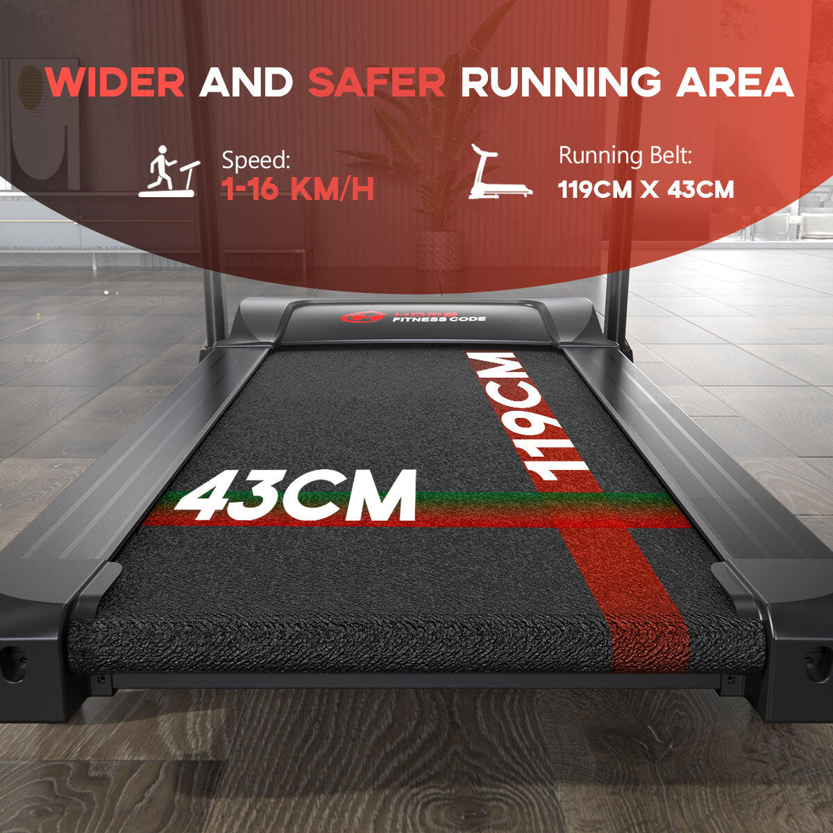 Folding Treadmill 3.0HP, 1–16KM/H, 15% Incline,App Compatible 5/7