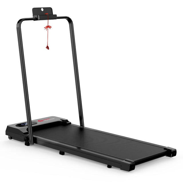 HOMEFITNESSCODE 2-in-1 Folding Treadmill with LED Display, 1–6KM/H Speed Range