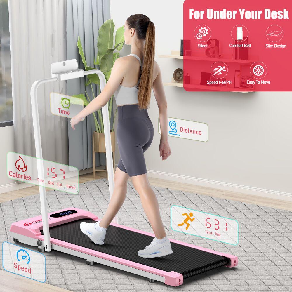 2-in-1 Folding Treadmill with LED Display, 1–6KM/H Speed Range 3/7