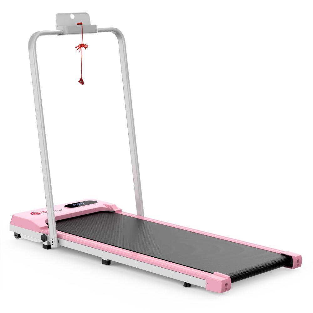 2-in-1 Folding Treadmill with LED Display, 1–6KM/H Speed Range