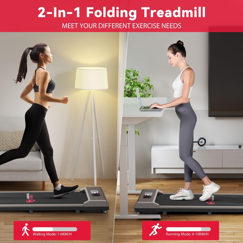Compact Under-Desk Treadmill,10KPH, 2.5HP Motor, LED Display 3/7