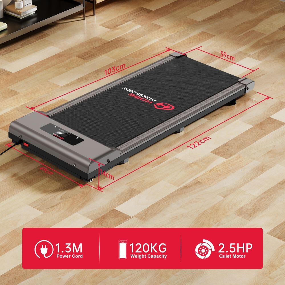 Compact Under-Desk Treadmill,10KPH, 2.5HP Motor, LED Display 5/7
