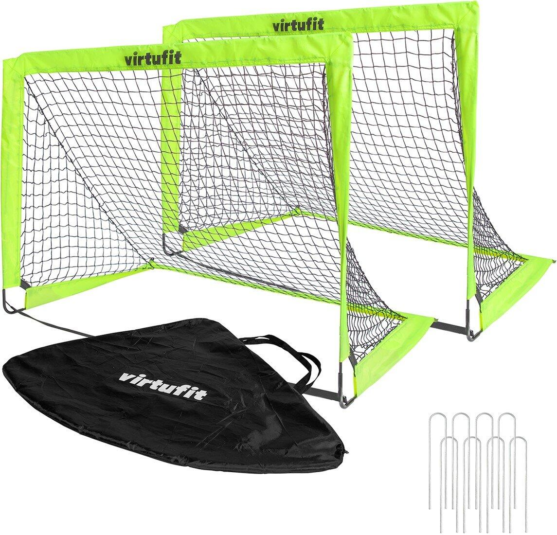 VIRTUFIT Pop-Up Voetbaldoelen Set - Voetbalgoals - 120 x 90 cm