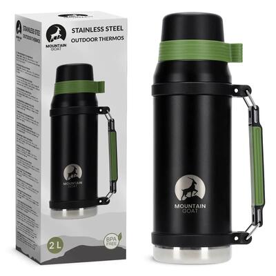 Thermosfles trekking unisex mountain goat beker dop isolerend duurzaam rvs 2l