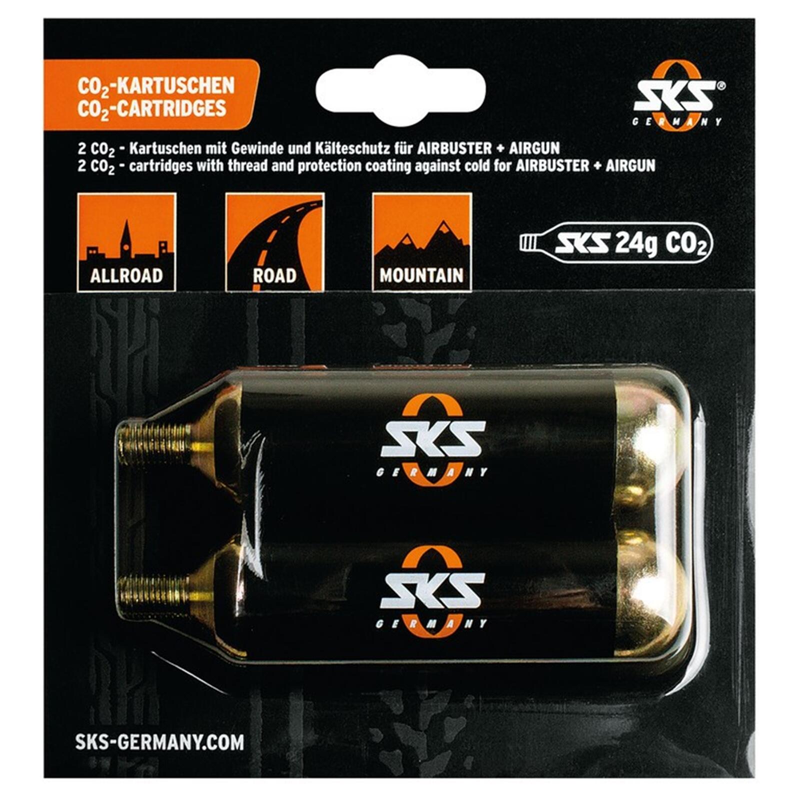 Sks - Cartouche Co2 Blister 2 Sks Airbuster - Embout De Pompe - Jaune|noir - No Size - Decathlon