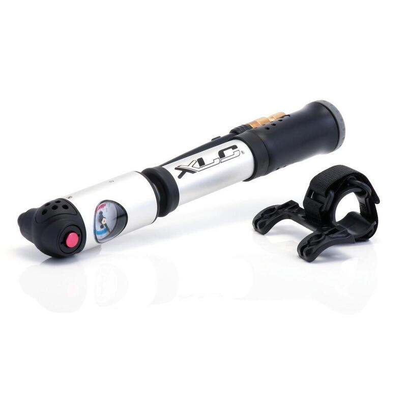 Mini Pompe XLC PU-R01 Pour Vélo De Route – Pression Max 7 Bar, Valve Presta/Schrader, Avec Support