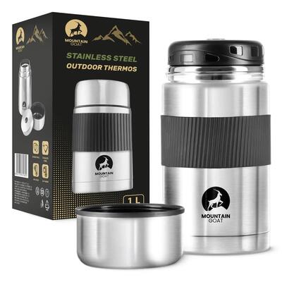 Thermos Porta Pranzo Trekking 1000 ml Acciaio Inox 24 h MOUNTAIN GOAT