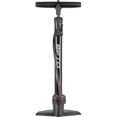 Beto fietspomp met manometer staal 11 bar zwart