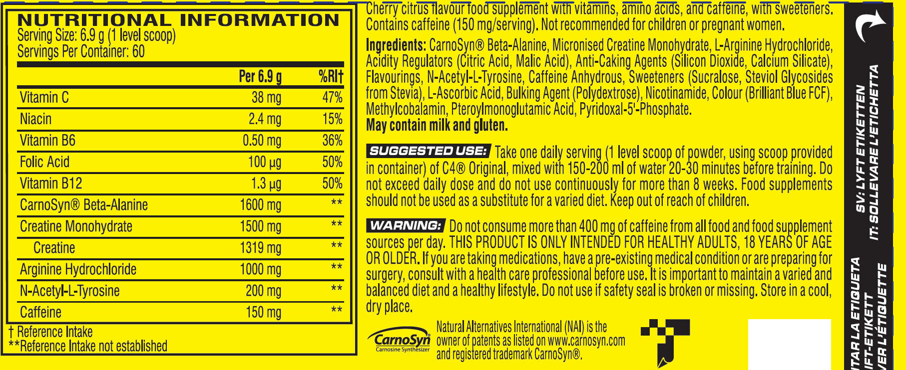 Pre-workout - C4 Origineel (195gr) - Bevroren Ijslolly 3/7