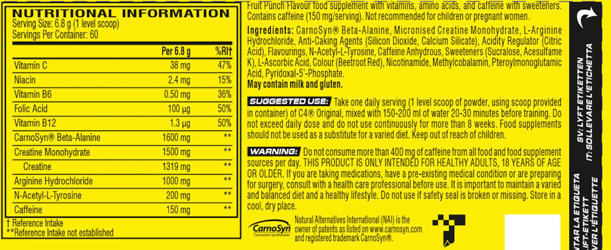C4 Original Pré-Treino - Punch Fruits 195g 3/3