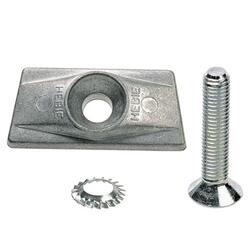 Plaque de Montage pour Support Central + Boulon M10x55mm - Argent