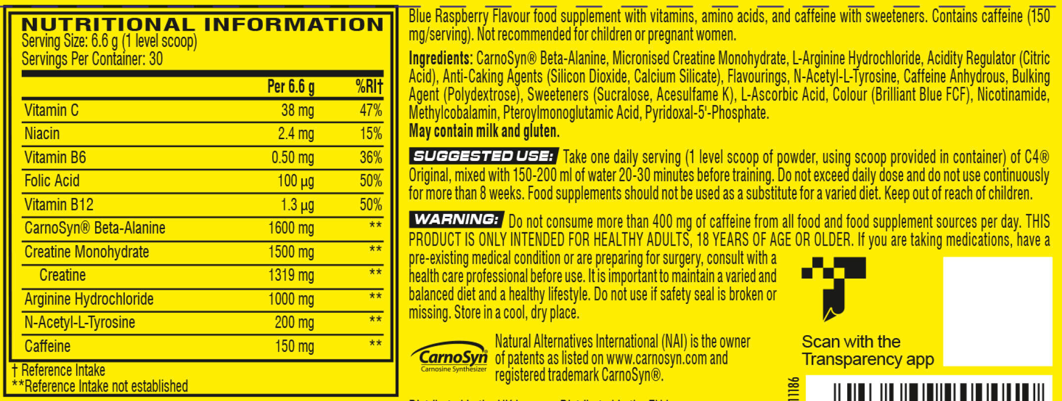 Booster - C4 Original Pre-Workout - Framboise Bleue Glacée 3/3