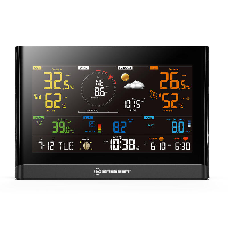 Conforto Meteorologia WLAN com sensor profissional 7 em 1 BRESSER