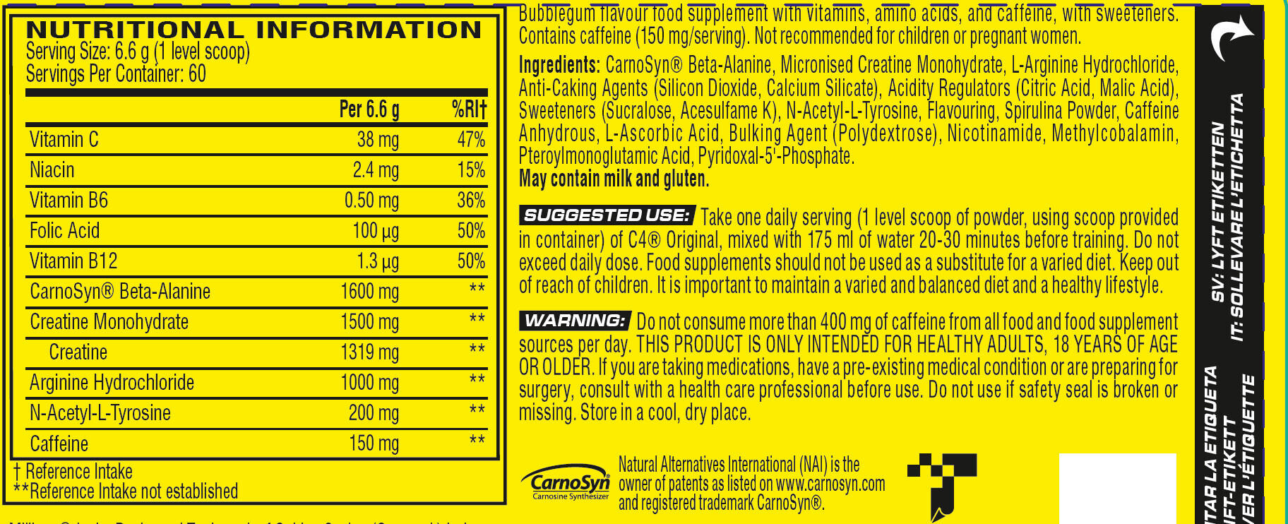 Booster - C4 Original Pre-Workout - Millions de Chewing-gum 3/3