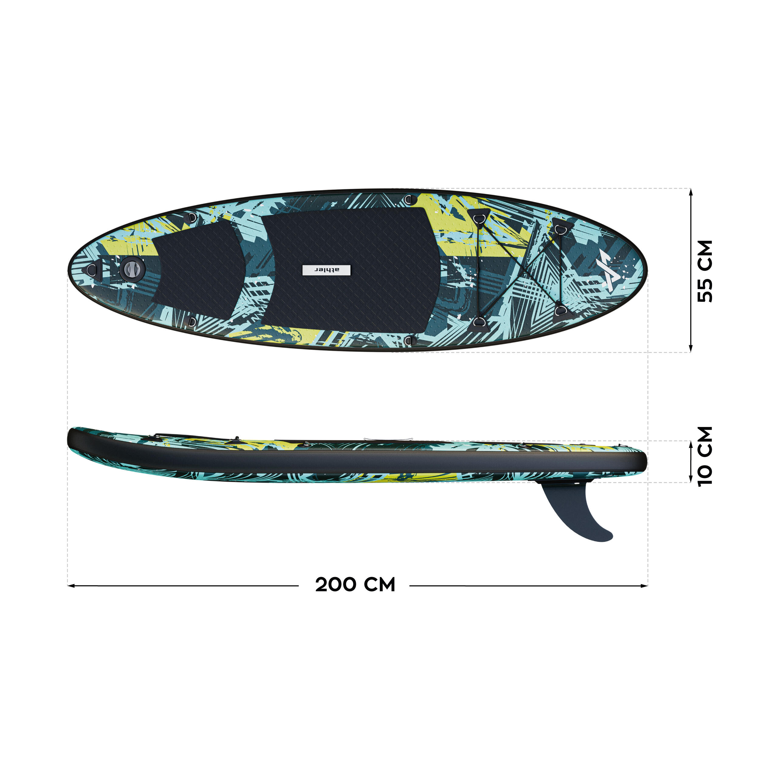 Jugend SUP Board 2in1 Athler Splash 50, Leichtgewicht, Schnell 200x55cm,bis 80kg 3/7