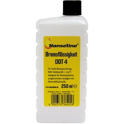 Hanseline Bremsflüssigkeit DOT 4, Flasche 250ml