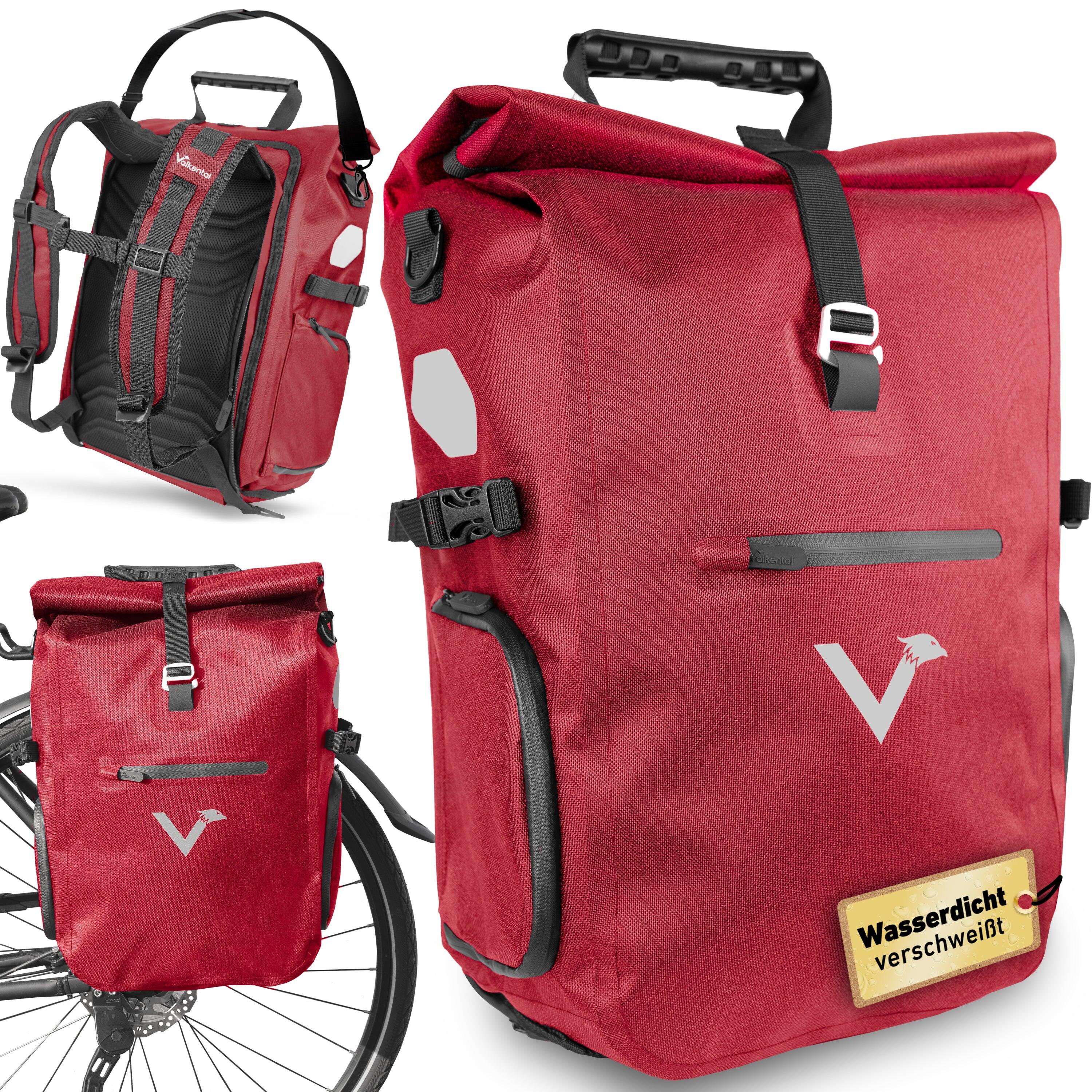 VALKENTAL Fahrradtasche Gepäckträgertasche mit Rucksack Funktion wasserdicht 23L - ValkPro