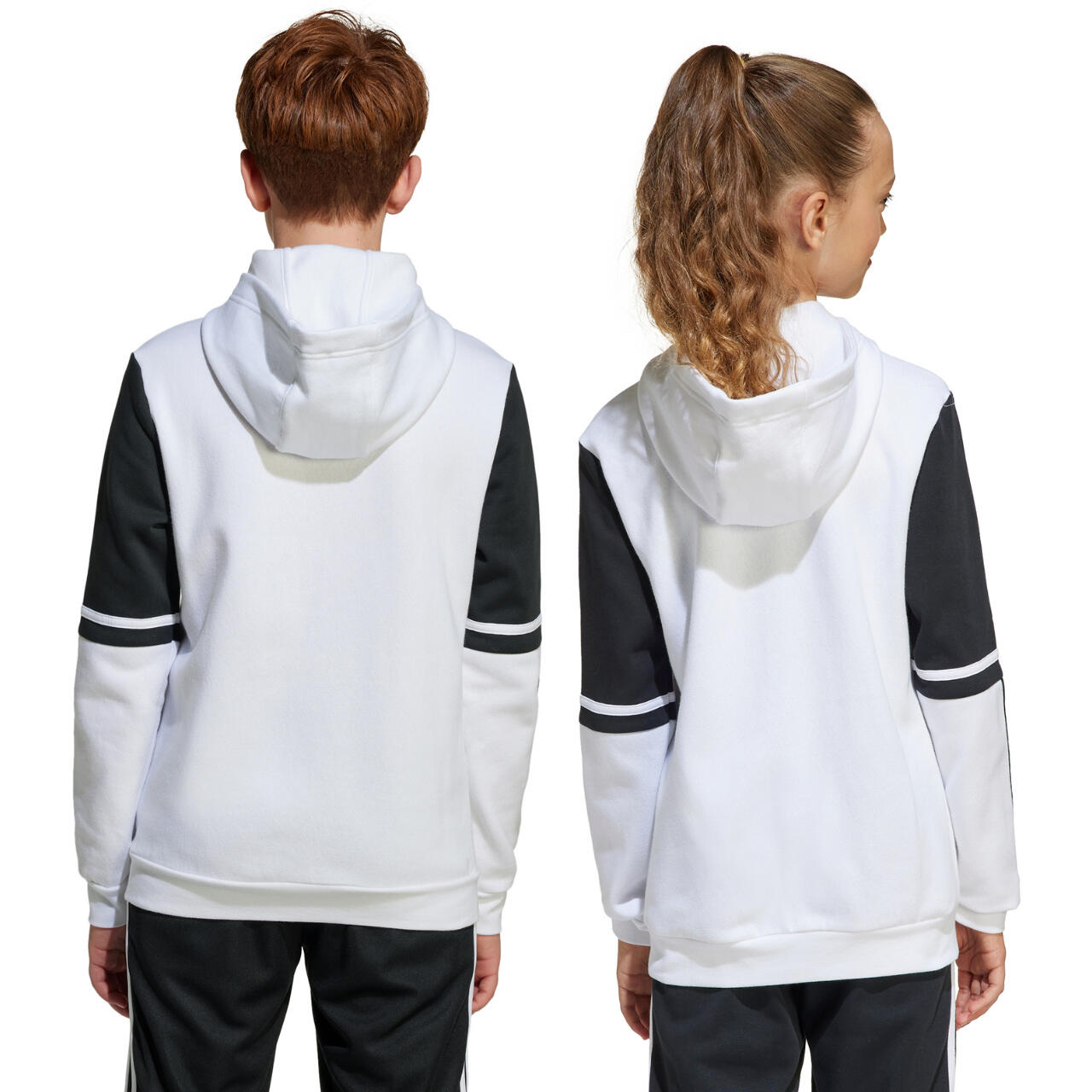 Felpa con cappuccio Adidas modello JD4807 per unisex ragazzi 3/9