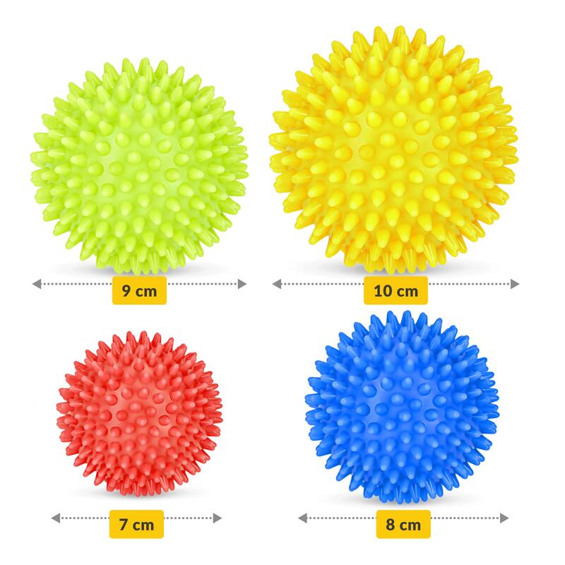 Zestaw piłek z kolcami do masażu SPIKE+ 4 szt.