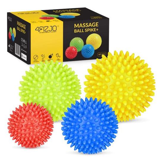 Set Massageballen SPIKE+ 4st Sensorisch Medisch 7-10cm PVC Revalidatie Fascia