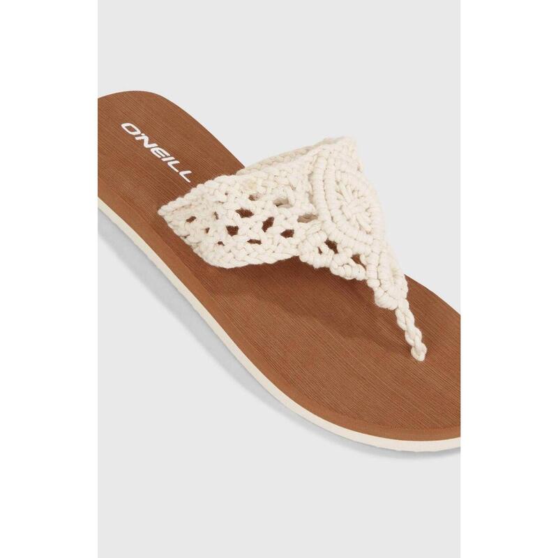 Papuci flip flop Ditsy Crochet Sandals - alb femei