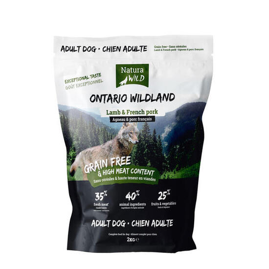 Croquettes Sans Céréales Agneau & Porc – Natura Wild Ontario Wildland 2kg