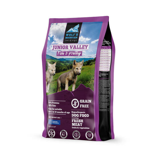 Croquettes Chiot Saumon – Wolf's Mountain Junior Valley 2kg