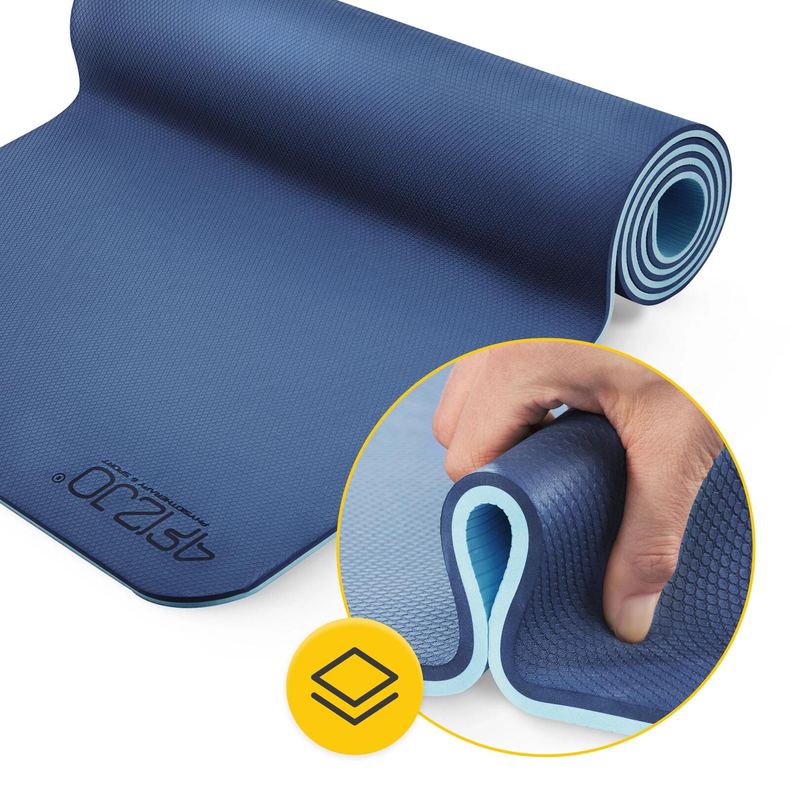 Tappetino yoga fitness pilates antiscivolo TPE 180x60x1 cm 4FIZJO 5/7