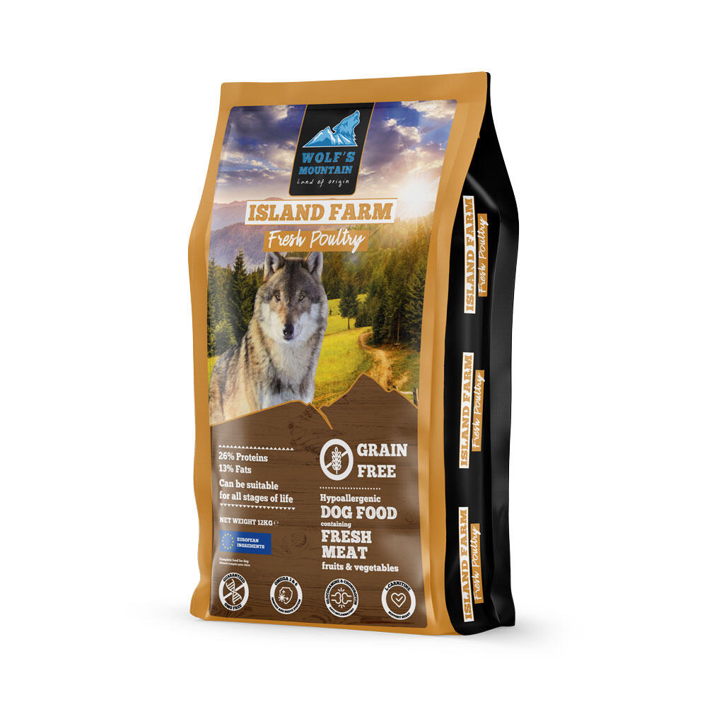Wolf's Mountain - Croquettes Chien Adulte Volaille – Wolf's Mountain Island Farm 12kg - Croquette - 12 Kg - Decathlon