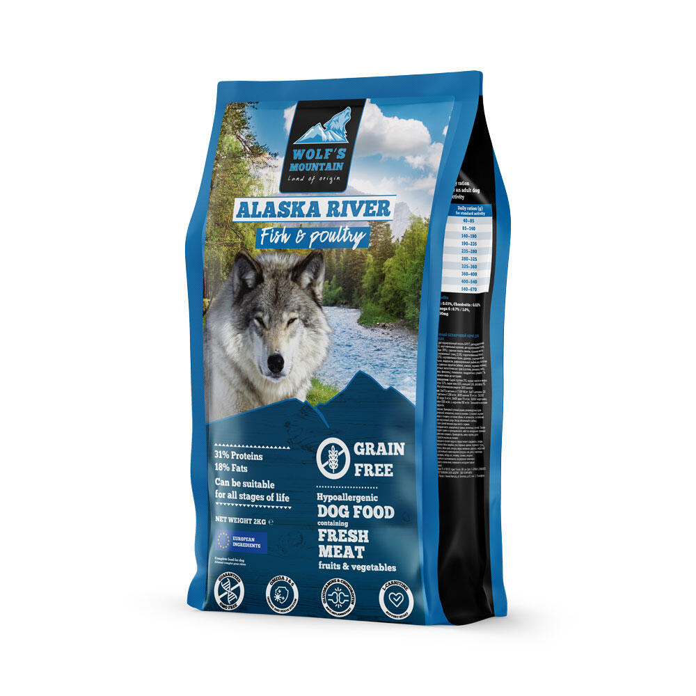 Wolf's Mountain - Croquettes Chien Adulte Saumon – Wolf's Mountain Alaska River 2kg - Croquette - 2 Kg - Decathlon