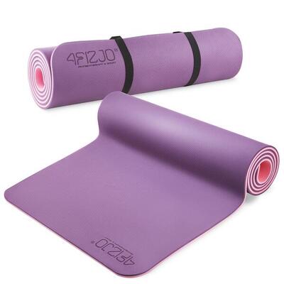 Yogamat fitness tpe antislip pilates stretching 180x60x1cm 4fizjo