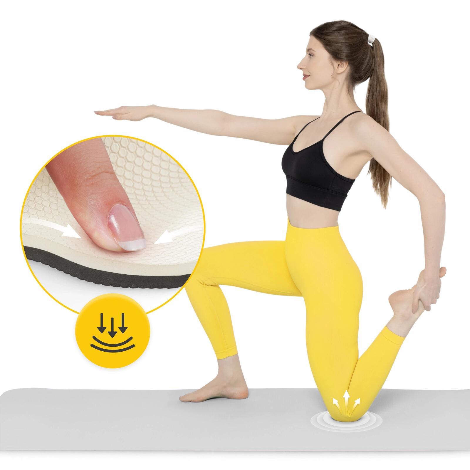 Yogamatte TPE 6mm Rutschfest Fitnessmatte 180x60 Violett Rosa 4FIZJO 5/7