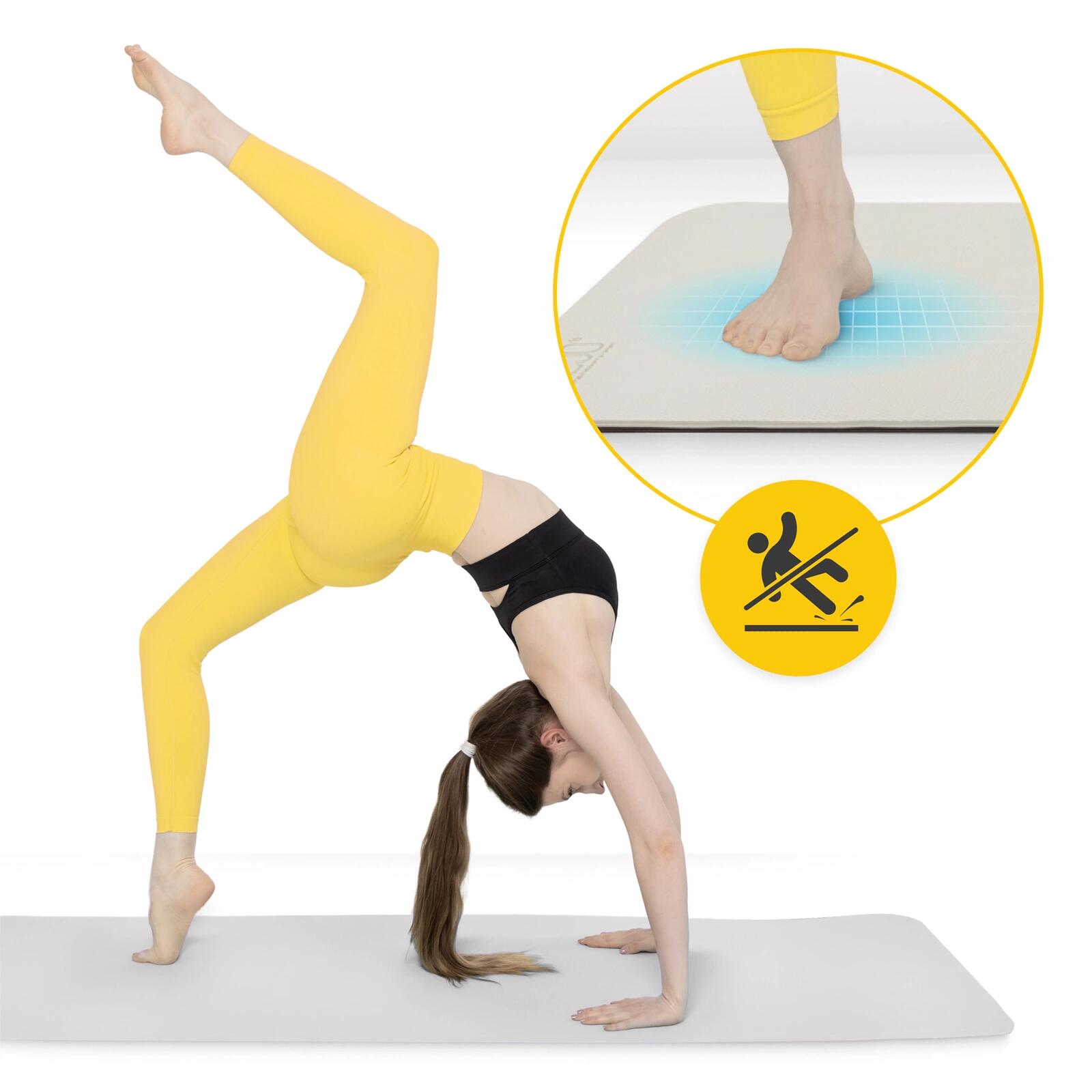 Yogamatte TPE 6mm Rutschfest Fitnessmatte 180x60 Violett Rosa 4FIZJO 2/7