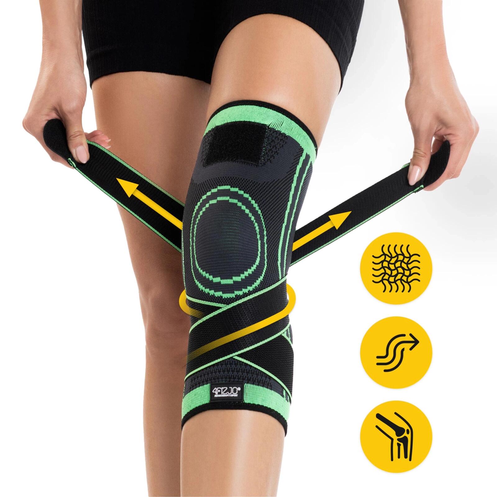 Kniebrace sport compressie stabiliserend ademend comfort FLEX KN01 4FIZJO 2/7