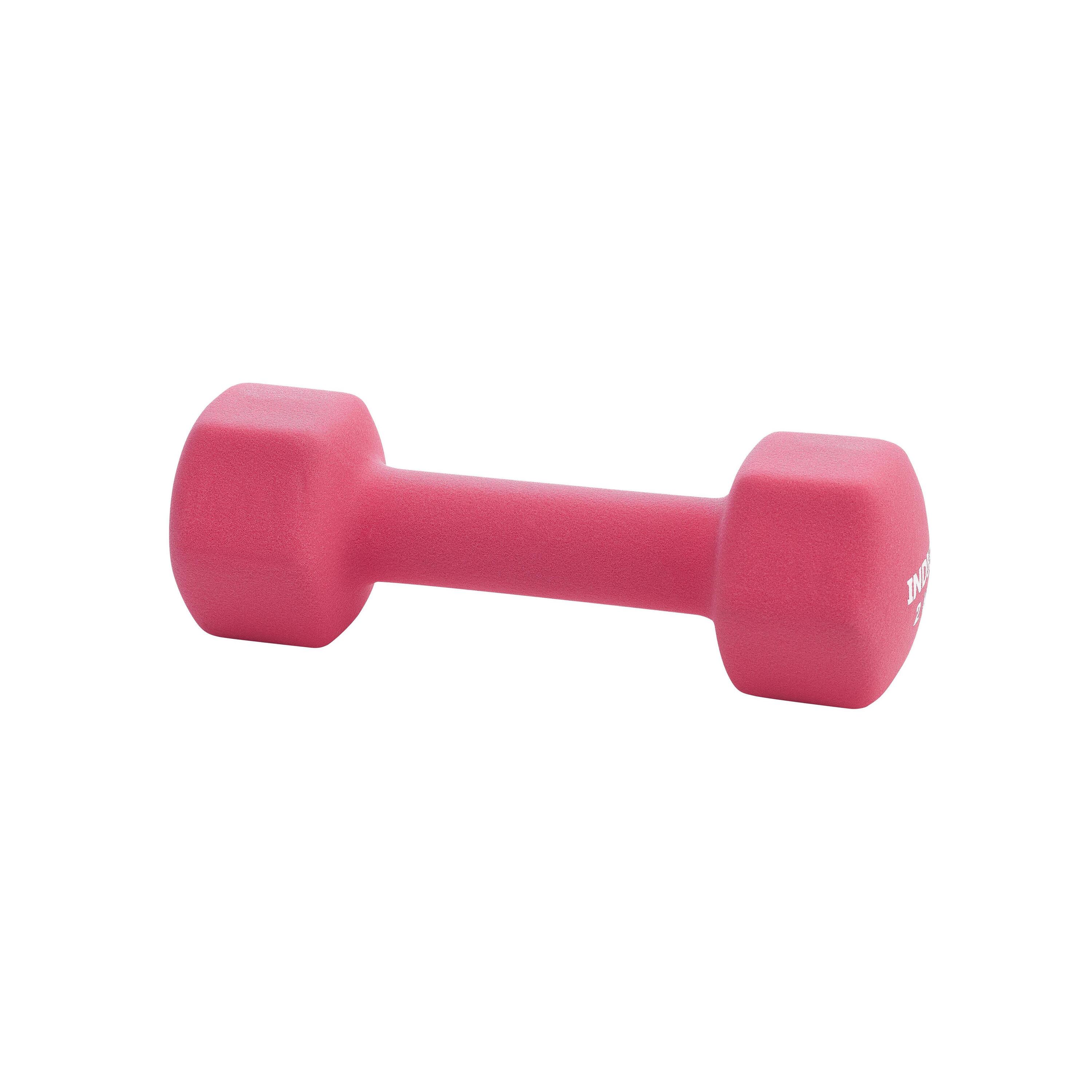Paire d'Haltères Hexagonaux Fitness en Néoprène INDIGO Rose 1 kg 3/3