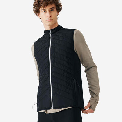Tweedehands - bodywarmer voor hardlopen heren run 500 warm zwart - goed