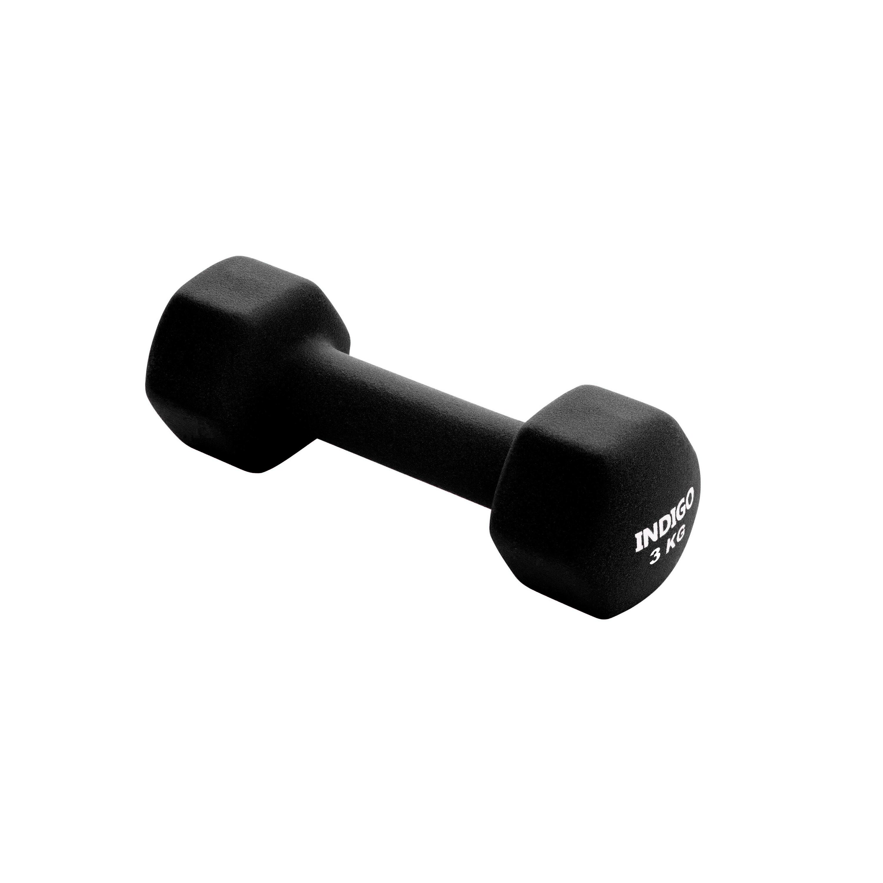 Halteres Hexagonais em Neoprene INDIGO Preto 3 kg 2/3