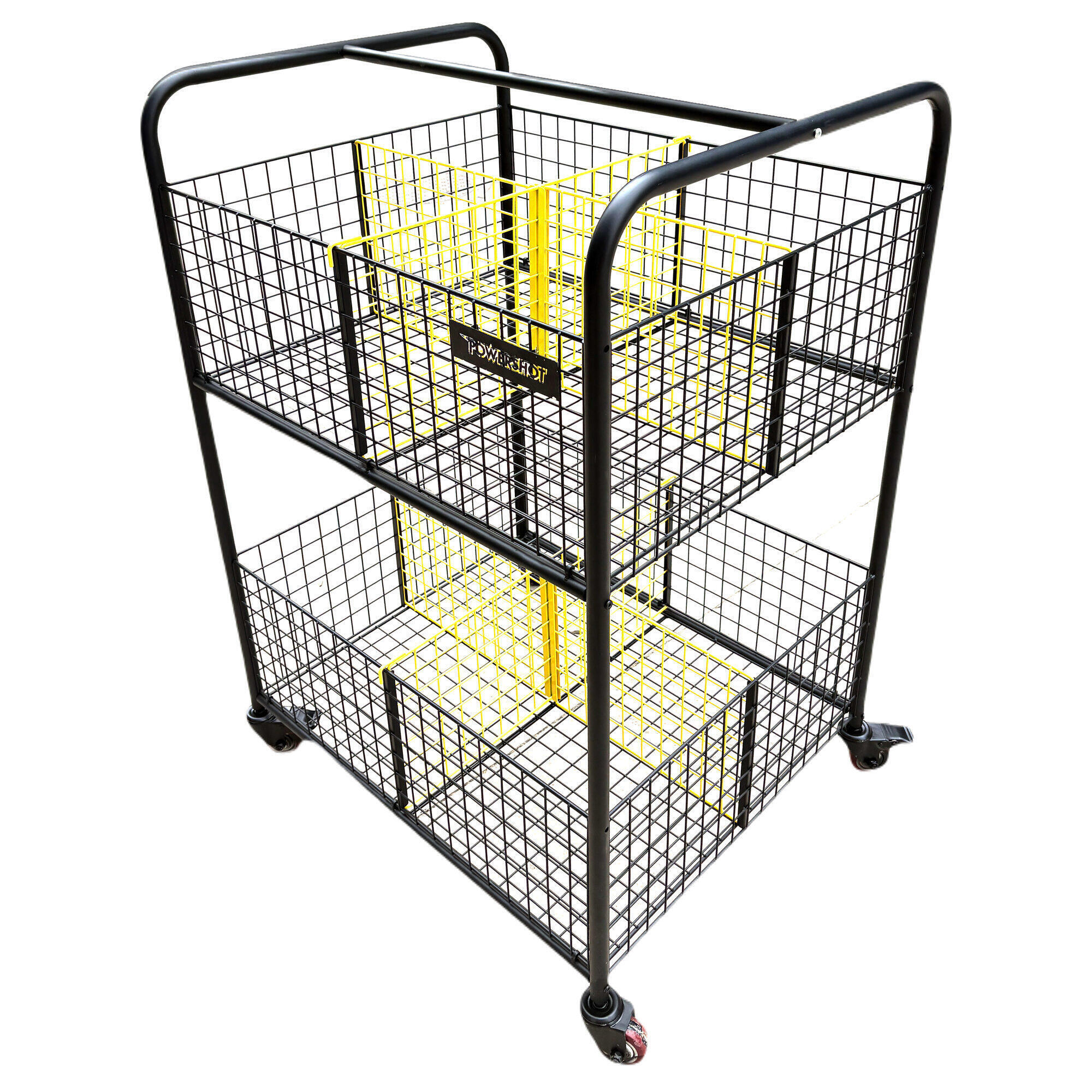 POWER SHOT Skladovací vozík na kolečkách se sekcemi, 840 x 700 x 1200 mm