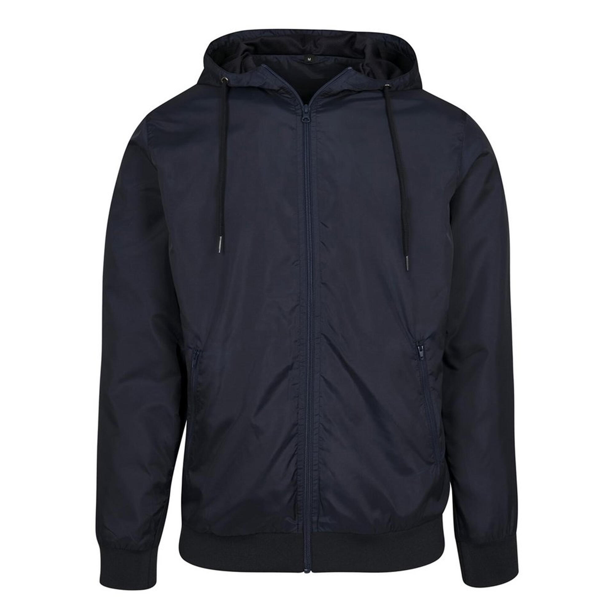 Build Your Brand Mens Zip Up Wind Runner Jacket