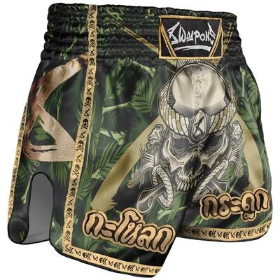 8 weapons muay thai shorts bone island m