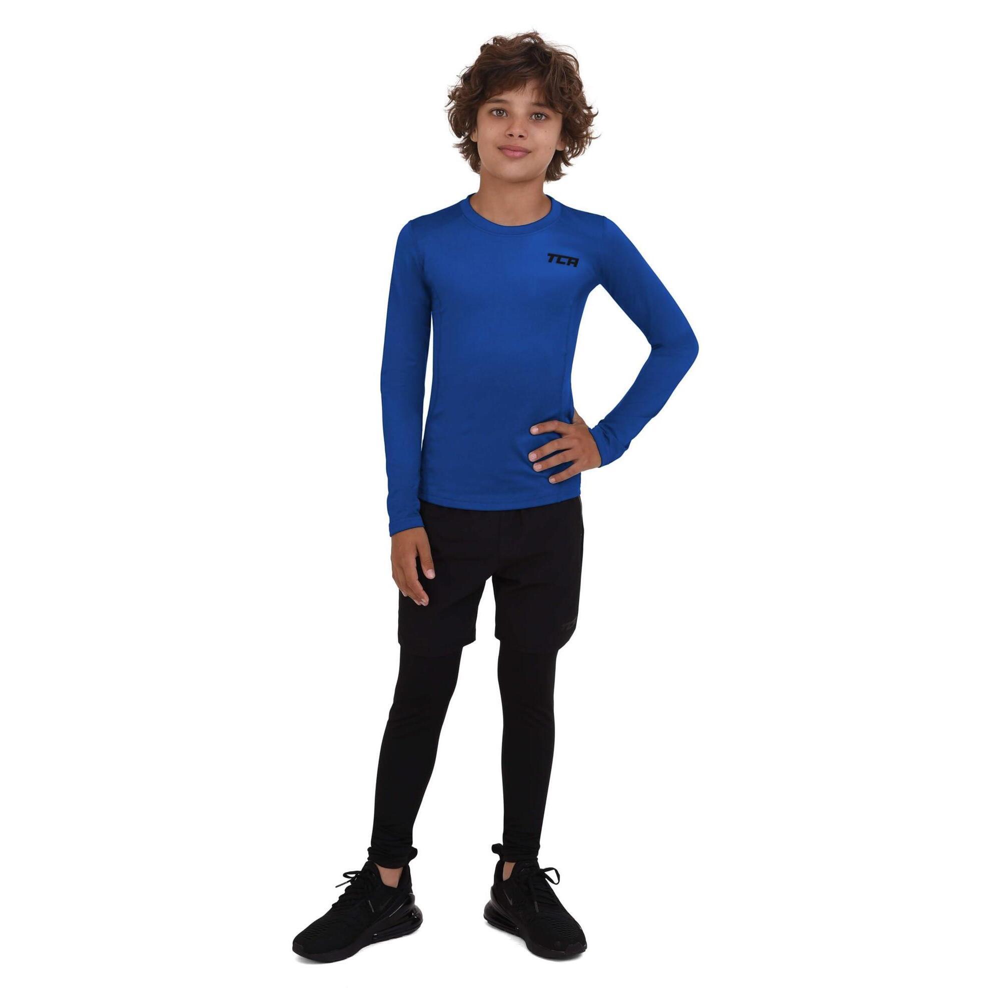 Ensemble Thermique Enfant TCA - Haut Manches Longues + Collant Compression - Tissu SuperThermal