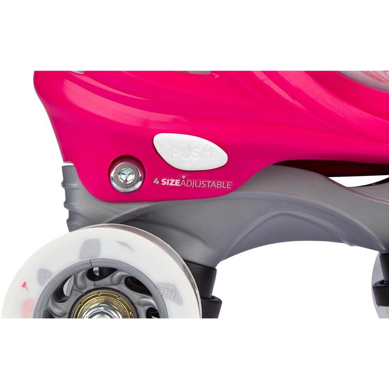 Role quad reglabile Nijdam Feather Drops, Fucsia/Roz, 33-36